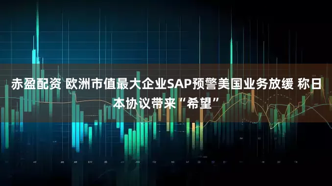 赤盈配资 欧洲市值最大企业SAP预警美国业务放缓 称日本协议带来“希望”